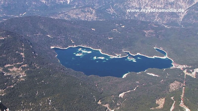 Bavarian Lake Eibsee - view from Zugspitze