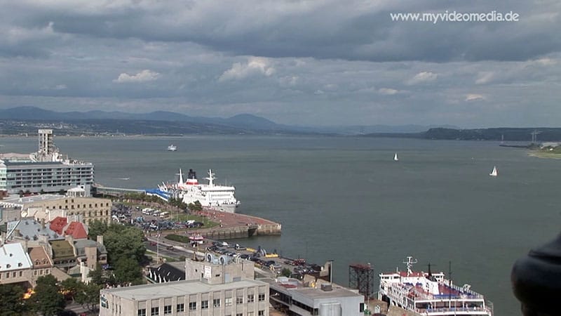 View of the St Lawrence River from Dufferin Terrace in Quebec