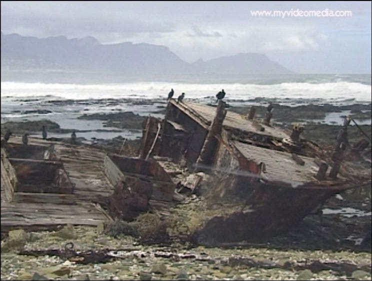 Scfiffswrack Robben Island Südafrika