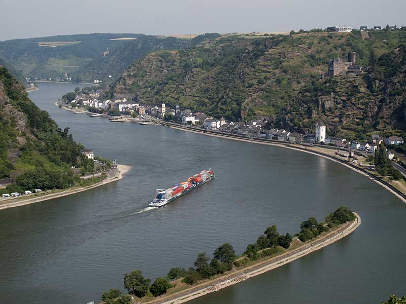 View of Rhine and St Goar seen from Loreley