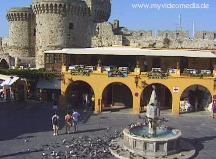Platia Ippokratu in the old town of Rhodes - Greece