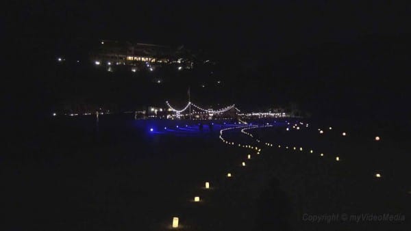 illuminierter Strand von Santa Cristina