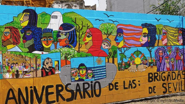 Street art Alameda de Hercules in Seville