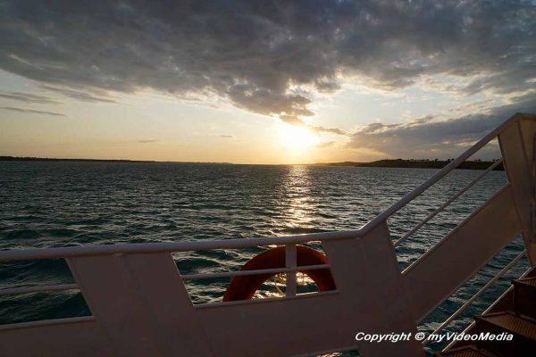 Sunset cruise on the Issyk-Kul