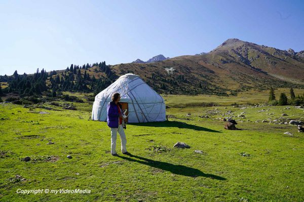 Drone flight Eki Chat Yurt Camp