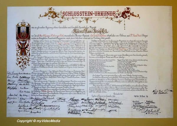 keystone certificate of Emperor Franz Josef 