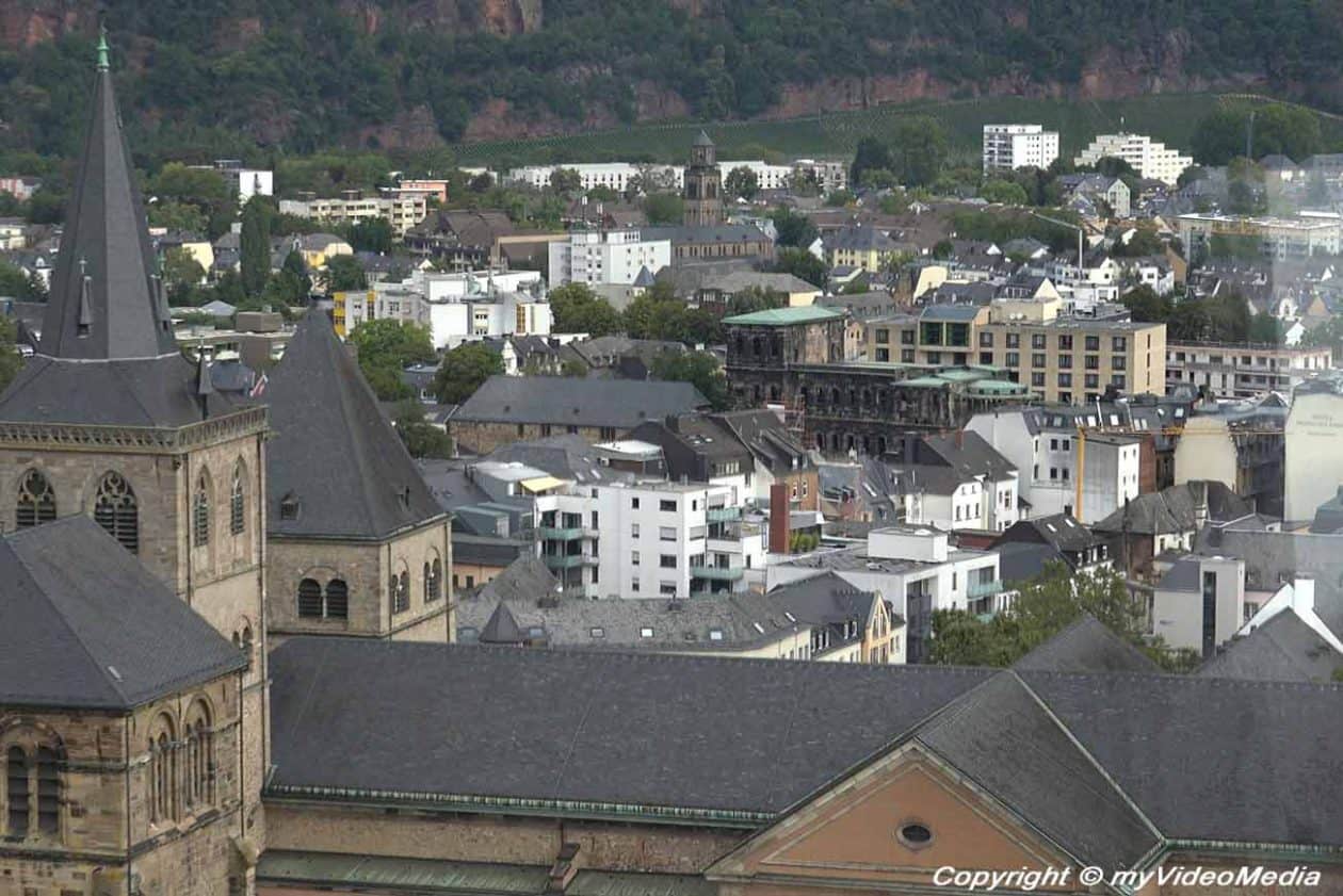 View of Porta Nigra from City Skyliner
