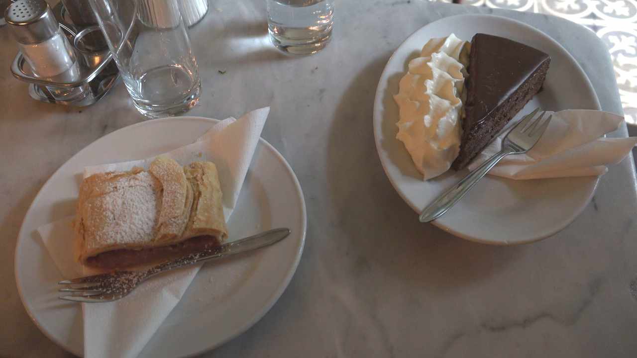 Vienna Sachertorte and Apple strudel