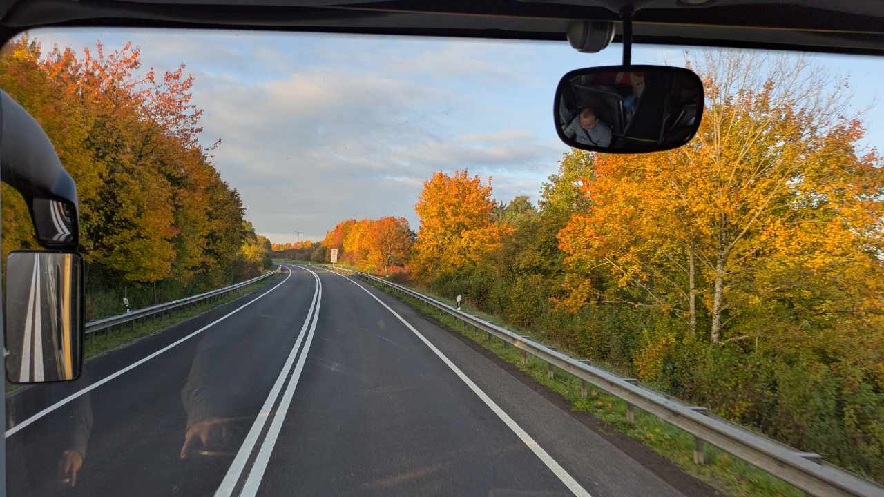 Beautiful autumn colors along the road